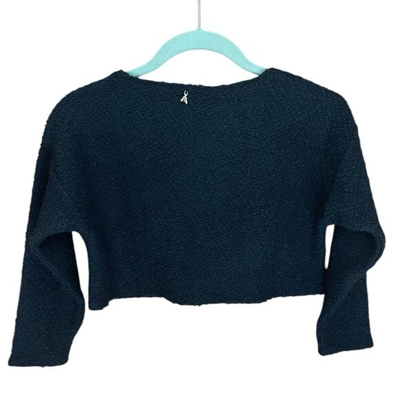 Patrizia Pepe Girls Black Maglia Boucle Long Sleeve Crew Neck Sweater Size S NWT - Picture 2 of 7